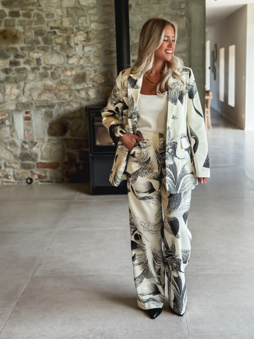Pantalon à motifs Vespera - Ecru