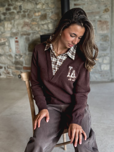 Pull Talia - Chocolat/Ecru