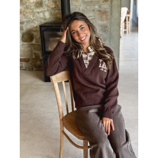 Pull Talia - Chocolat/Ecru