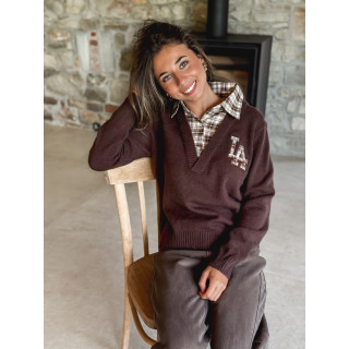 Pull Talia - Chocolat/Ecru