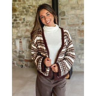 Gilet ligné Loriane - Chocolat