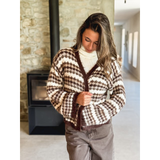 Gilet ligné Loriane - Chocolat