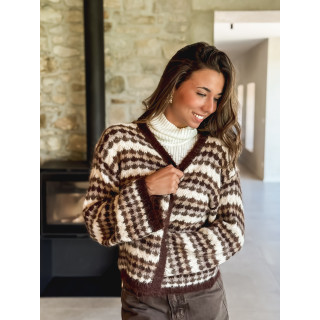 Gilet ligné Loriane - Chocolat