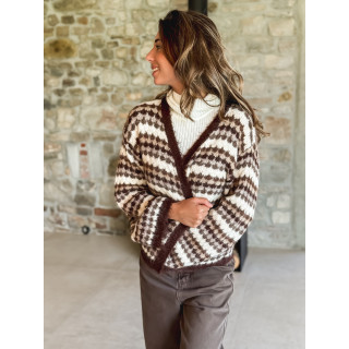 Gilet ligné Loriane - Chocolat