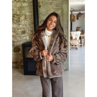 Manteau en fourrure Icéa - Taupe