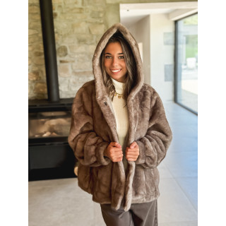 Manteau en fourrure Icéa - Taupe