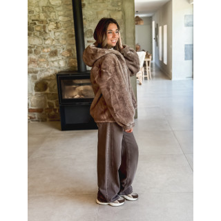 Manteau en fourrure Icéa - Taupe