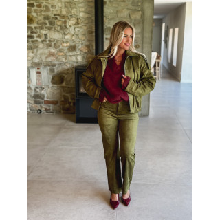 Veste en suédine Mahélia - Kaki