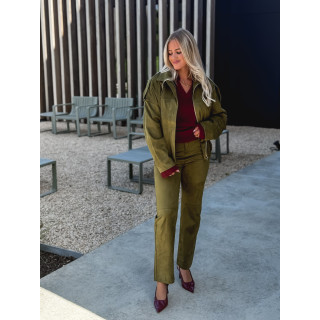 Veste en suédine Mahélia - Kaki