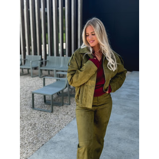 Veste en suédine Mahélia - Kaki