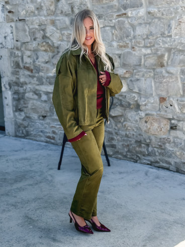 Veste en suédine Mahélia - Kaki