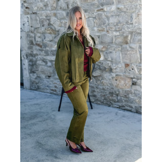 Veste en suédine Mahélia - Kaki