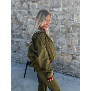 Veste en suédine Mahélia - Kaki