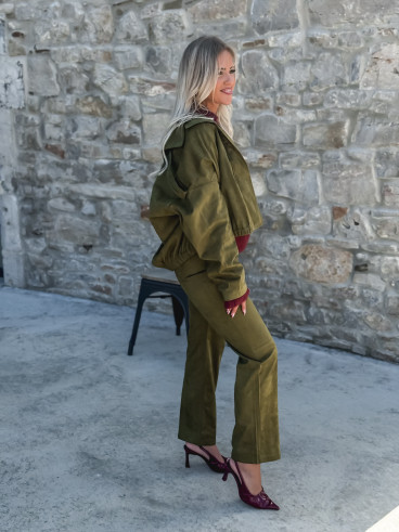 Veste en suédine Mahélia - Kaki