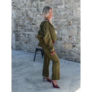 Pantalon en suédine Elinaé - Kaki