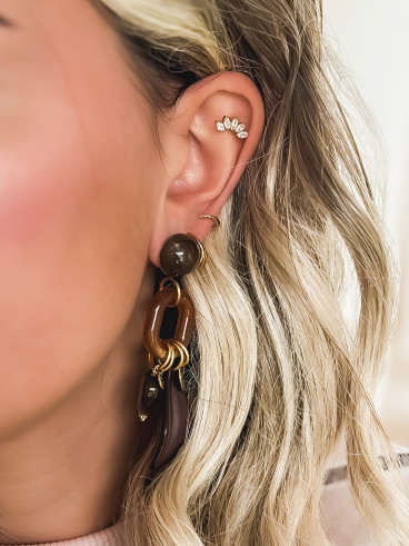 Boucles d'oreilles Claudie - Chocolat