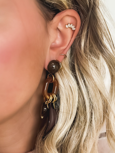 Boucles d'oreilles Claudie - Chocolat