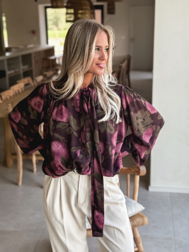 Chemisier à motifs Elira - Prune
