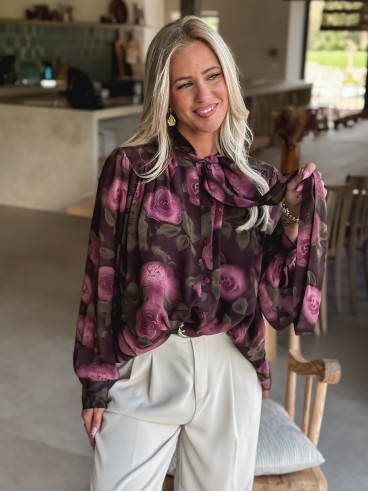 Chemisier à motifs Elira - Prune