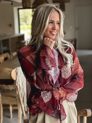 Blouse à motifs Mirel - Bordeaux