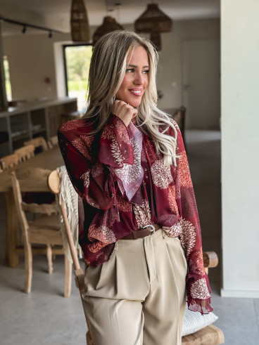 Blouse à motifs Mirel - Bordeaux
