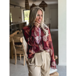 Blouse à motifs Mirel - Bordeaux