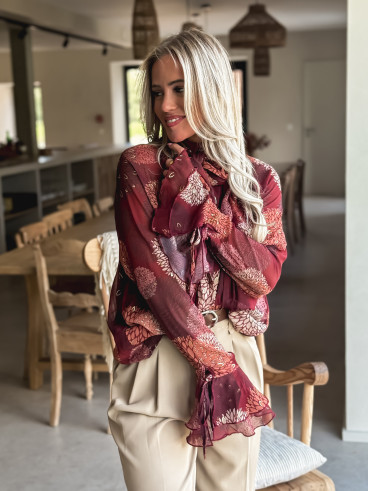 Blouse à motifs Mirel - Bordeaux