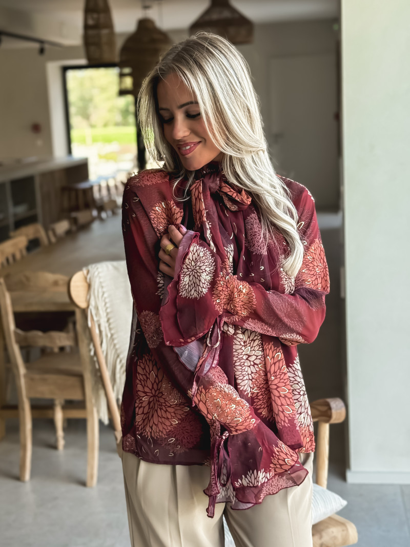 Blouse à motifs Mirel - Bordeaux