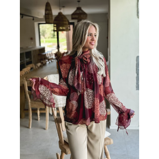 Blouse à motifs Mirel - Bordeaux