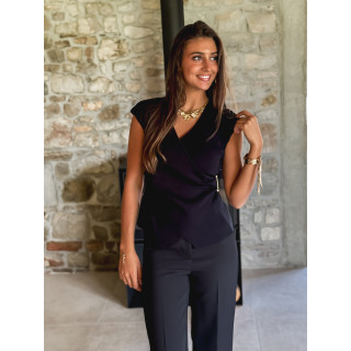 Blouse sans manches Aliénor - Noir
