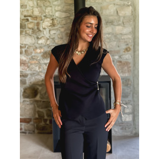 Blouse sans manches Aliénor - Noir