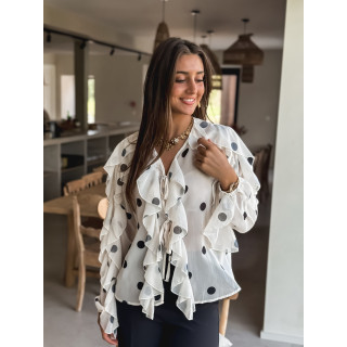 Blouse à pois Manelle - Ecru