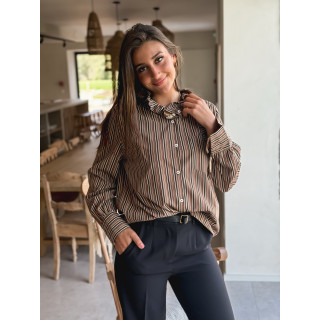 Chemise lignée Oréa - Chocolat