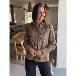 Chemise lignée Oréa - Chocolat