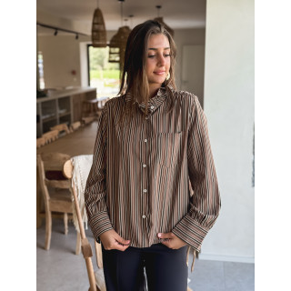 Chemise lignée Oréa - Chocolat