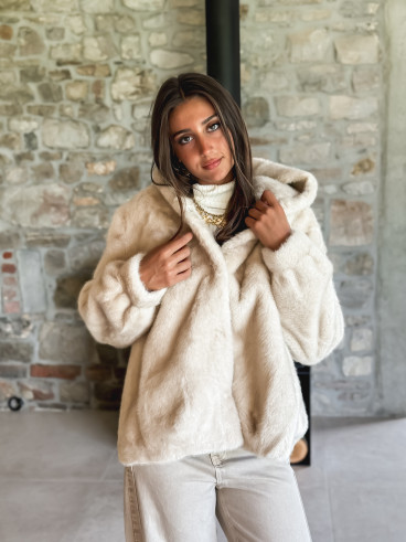 Manteau en fausse fourrure Icéa - Beige