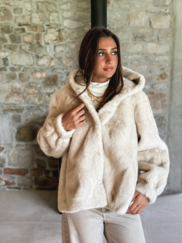 Manteau en fausse fourrure Icéa - Beige