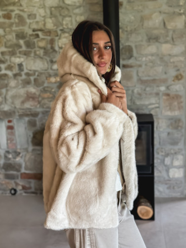 Manteau en fausse fourrure Icéa - Beige