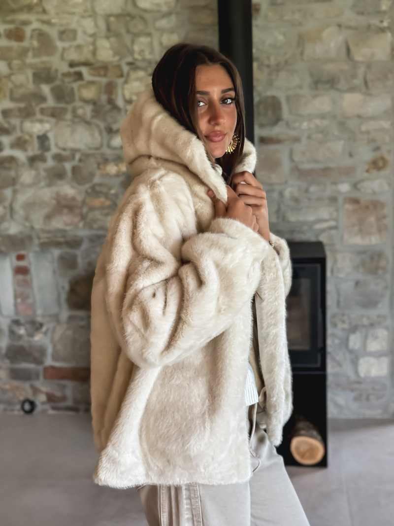 Manteau en fausse fourrure Icéa - Beige