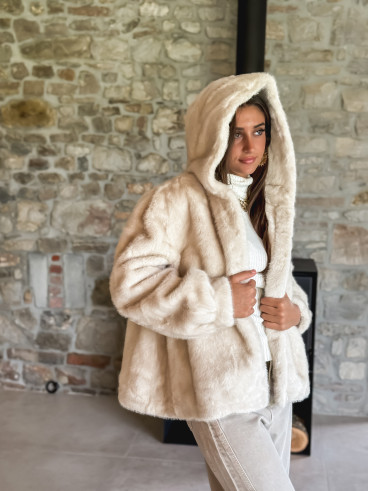 Manteau en fausse fourrure Icéa - Beige