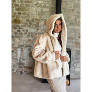 Manteau en fausse fourrure Icéa - Beige