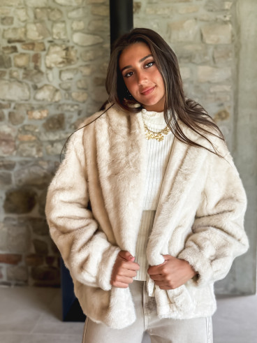 Manteau en fausse fourrure Icéa - Beige