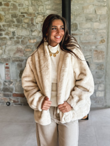 Manteau en fausse fourrure Icéa - Beige
