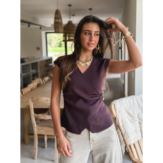 Blouse sans manches Aliénor - Chocolat