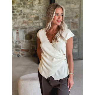 Blouse sans manches Aliénor  - Ecru