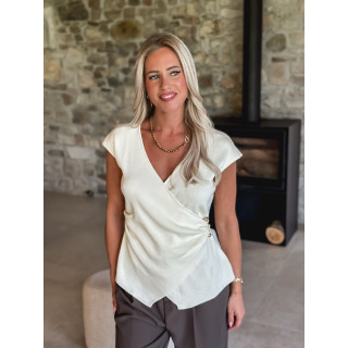 Blouse sans manches Aliénor  - Ecru