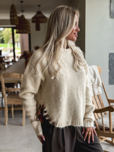 Pull Maëssa - Beige/Léopard