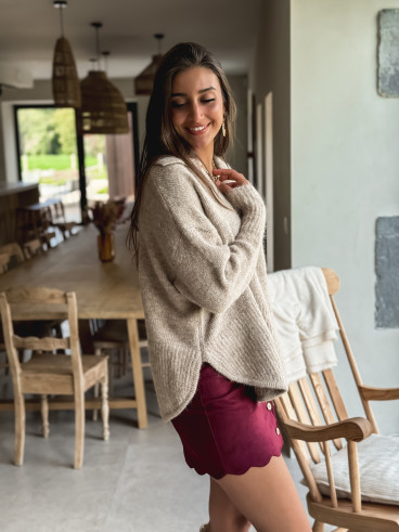 Jupe en suédine Loula - Bordeaux