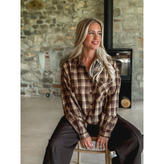 Chemise à carreaux Ismène - Chocolat/Beige