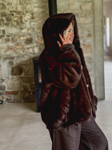 Manteau en fourrure Icéa - Chocolat